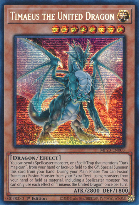 Timaeus the United Dragon [MP23-EN003] Prismatic Secret Rare | Gaming Infinity