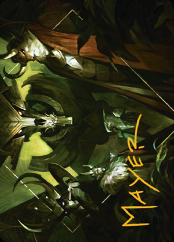 Meeting of the Five Art Card (Gold-Stamped Signature) [Streets of New Capenna Art Series] | Gaming Infinity