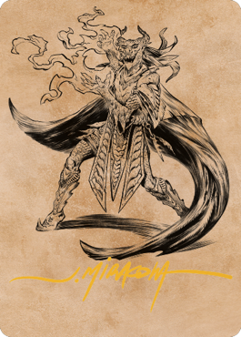 Livaan, Cultist of Tiamat Art Card (Gold-Stamped Signature) [Commander Legends: Battle for Baldur's Gate Art Series] | Gaming Infinity