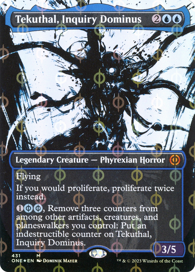 Tekuthal, Inquiry Dominus (Borderless Ichor Step-and-Compleat Foil) [Phyrexia: All Will Be One] | Gaming Infinity