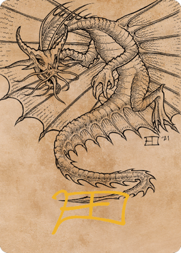 Ancient Gold Dragon Art Card (44) (Gold-Stamped Signature) [Commander Legends: Battle for Baldur's Gate Art Series] | Gaming Infinity