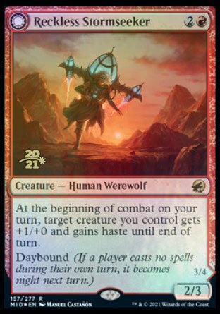 Reckless Stormseeker // Storm-Charged Slasher [Innistrad: Midnight Hunt Prerelease Promos] | Gaming Infinity