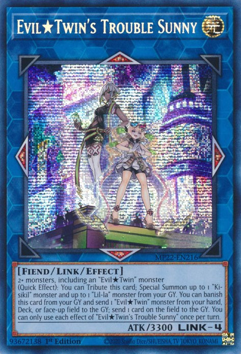 Evil Twin's Trouble Sunny [MP22-EN216] Prismatic Secret Rare | Gaming Infinity