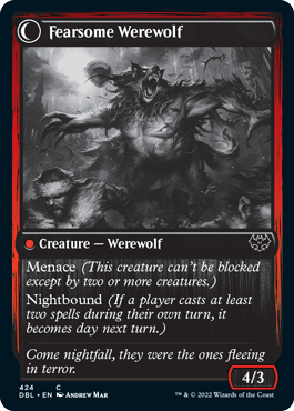 Fearful Villager // Fearsome Werewolf [Innistrad: Double Feature] | Gaming Infinity