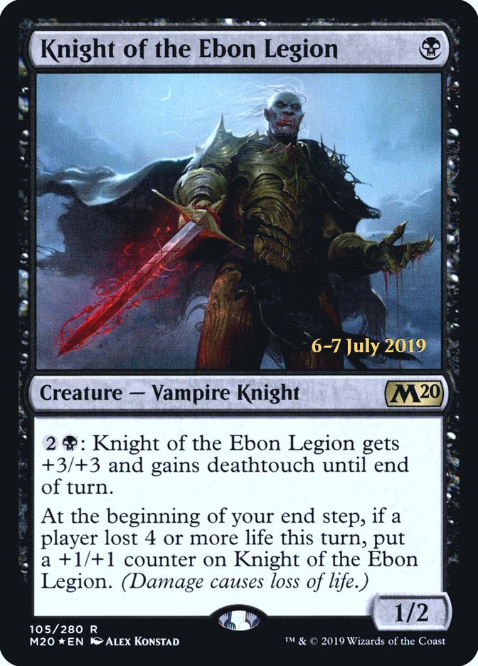 Knight of the Ebon Legion  [Core Set 2020 Prerelease Promos] | Gaming Infinity