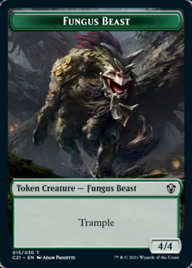 Demon // Fungus Beast Double-Sided Token [Commander 2021 Tokens] | Gaming Infinity