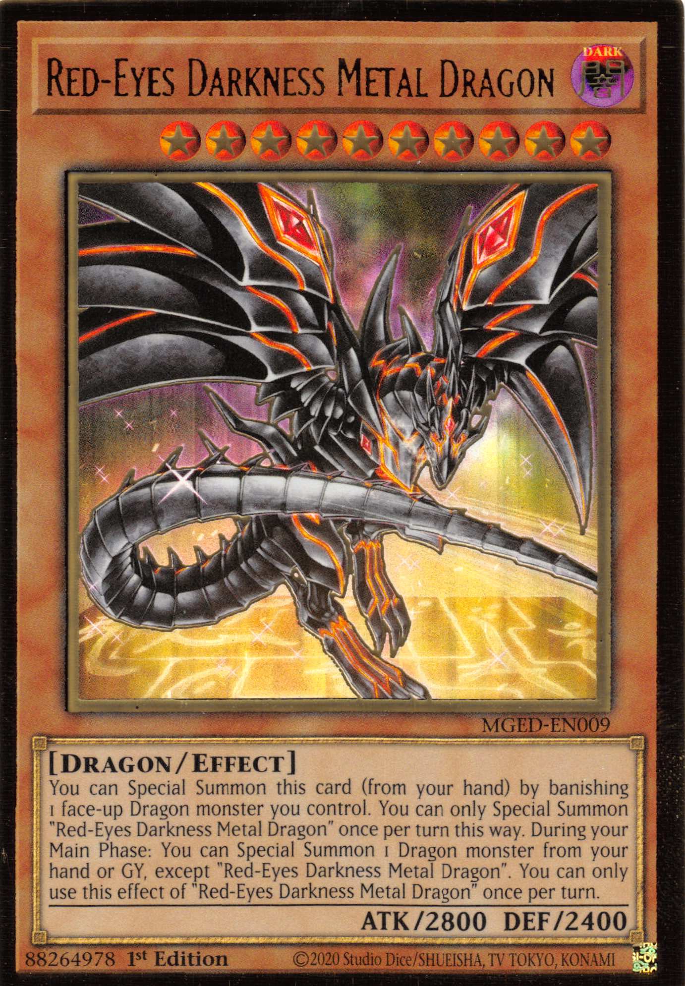 Red-Eyes Darkness Metal Dragon (Alternate Art) [MGED-EN009] Gold Rare | Gaming Infinity