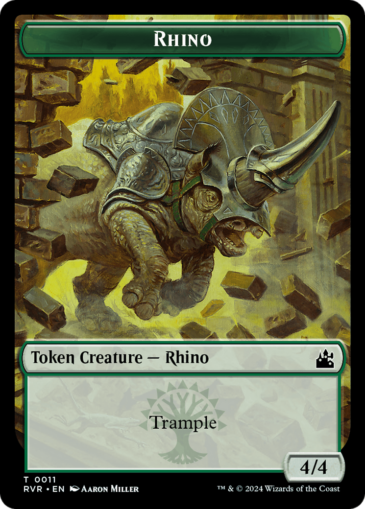 Rhino Token [Ravnica Remastered Tokens] | Gaming Infinity