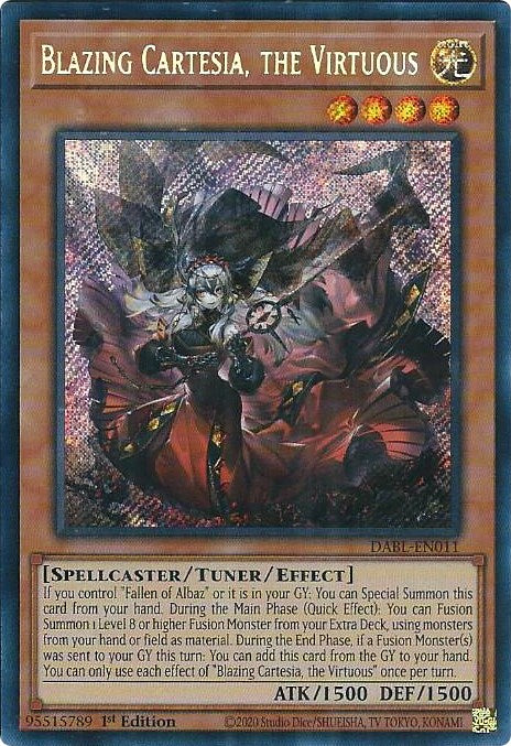 Blazing Cartesia, the Virtuous [DABL-EN011] Secret Rare | Gaming Infinity