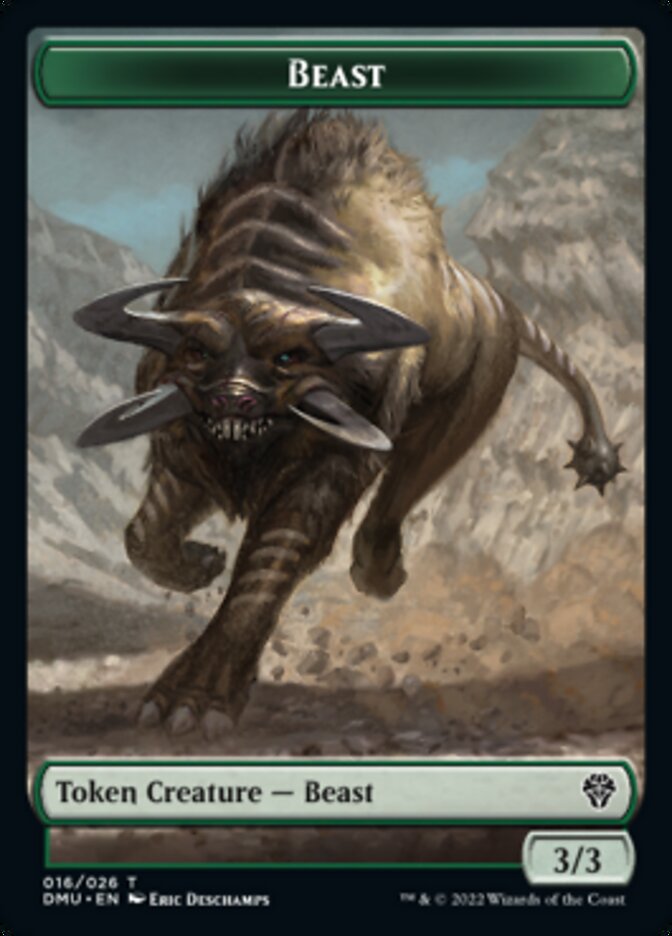 Kavu // Beast Double-sided Token [Dominaria United Commander Tokens] | Gaming Infinity