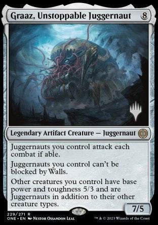 Graaz, Unstoppable Juggernaut (Promo Pack) [Phyrexia: All Will Be One Promos] | Gaming Infinity