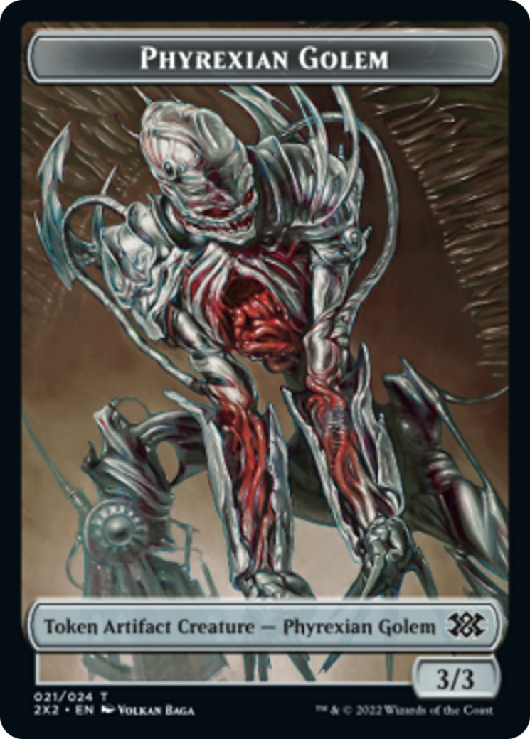 Saproling // Phyrexian Golem Double-sided Token [Double Masters 2022 Tokens] | Gaming Infinity