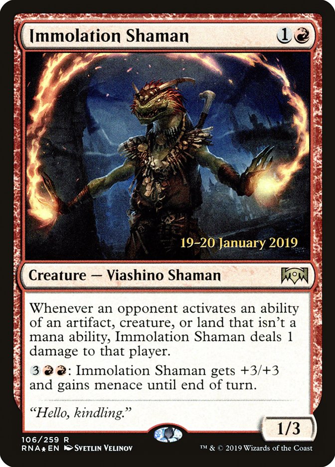 Immolation Shaman [Ravnica Allegiance Prerelease Promos] | Gaming Infinity