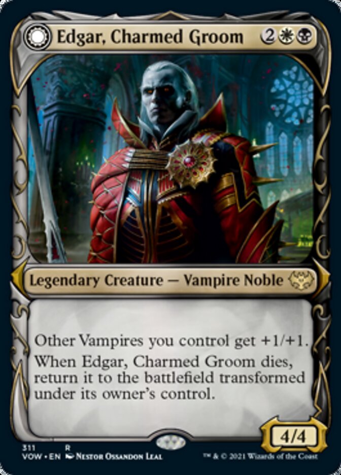 Edgar, Charmed Groom // Edgar Markov's Coffin (Showcase Fang Frame) [Innistrad: Crimson Vow] | Gaming Infinity