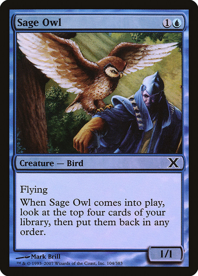 Sage Owl (Premium Foil) [Tenth Edition] | Gaming Infinity