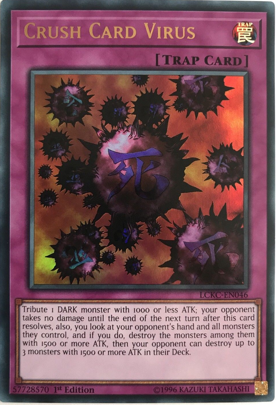 Crush Card Virus (Version 1) [LCKC-EN046] Ultra Rare | Gaming Infinity