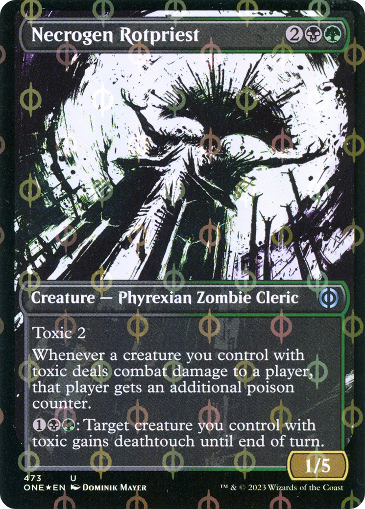 Necrogen Rotpriest (Borderless Ichor Step-and-Compleat Foil) [Phyrexia: All Will Be One] | Gaming Infinity