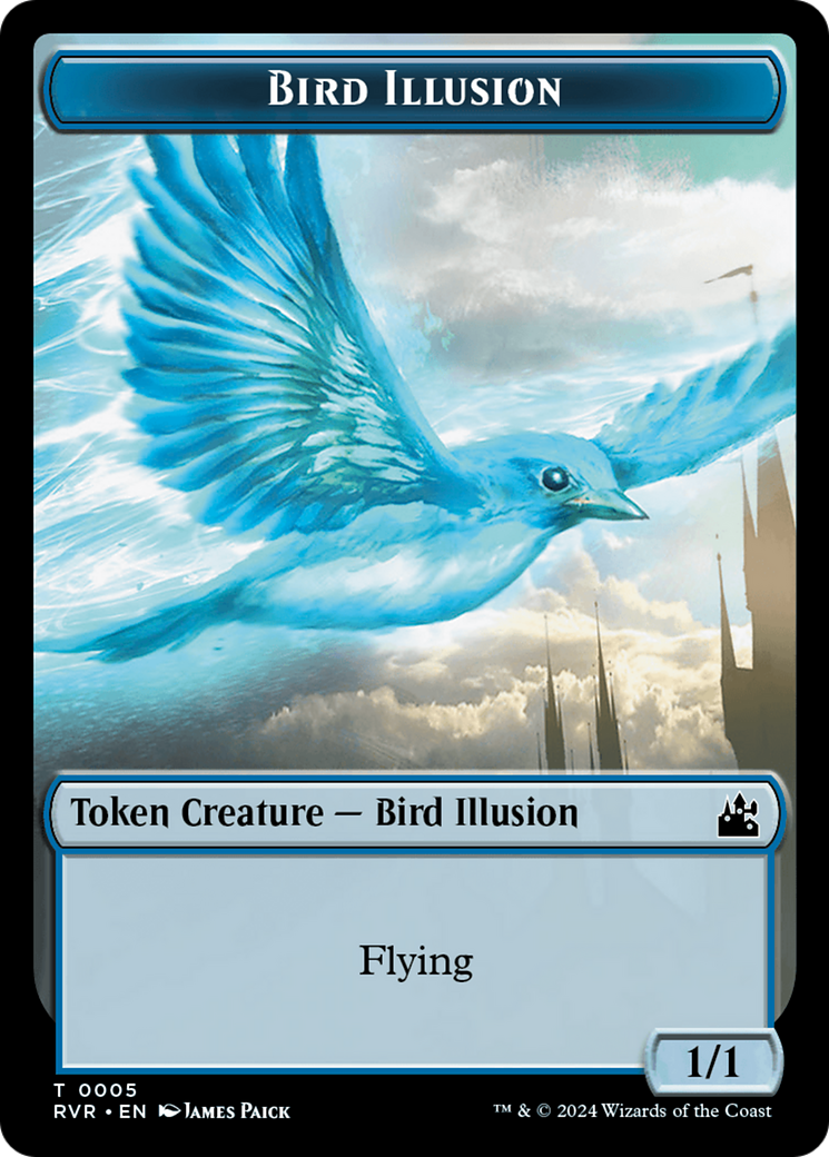 Saproling // Bird Illusion Double-Sided Token [Ravnica Remastered Tokens] | Gaming Infinity