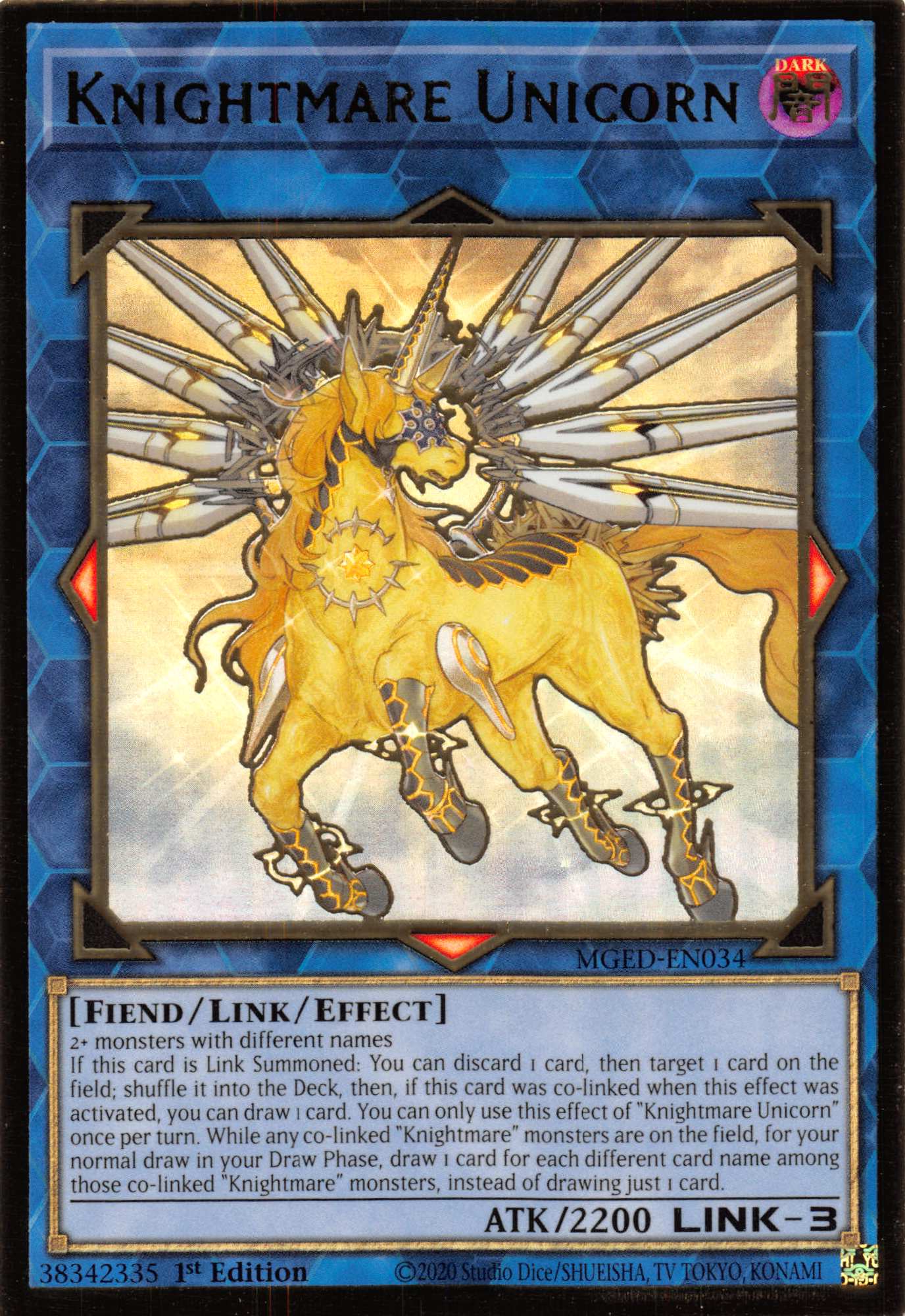 Knightmare Unicorn [MGED-EN034] Gold Rare | Gaming Infinity