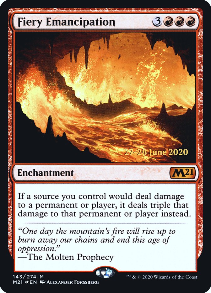 Fiery Emancipation  [Core Set 2021 Prerelease Promos] | Gaming Infinity