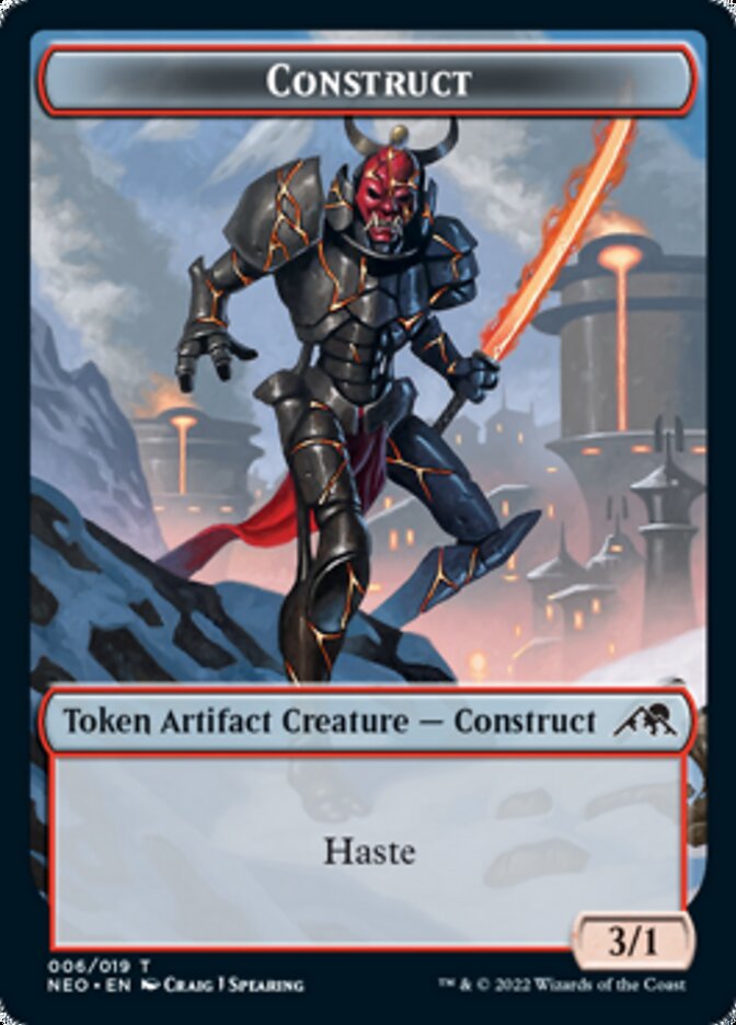 Samurai // Construct (006) Double-sided Token [Kamigawa: Neon Dynasty Tokens] | Gaming Infinity