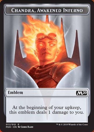 Emblem - Chandra, Awakened Inferno [Core Set 2020 Tokens] | Gaming Infinity