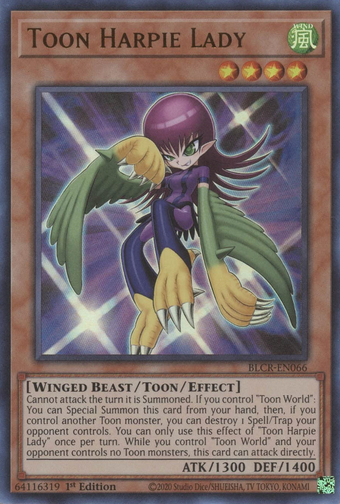 Toon Harpie Lady [BLCR-EN066] Ultra Rare | Gaming Infinity