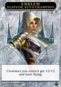 Emblem - Elspeth, Sun's Champion [Theros Tokens] | Gaming Infinity