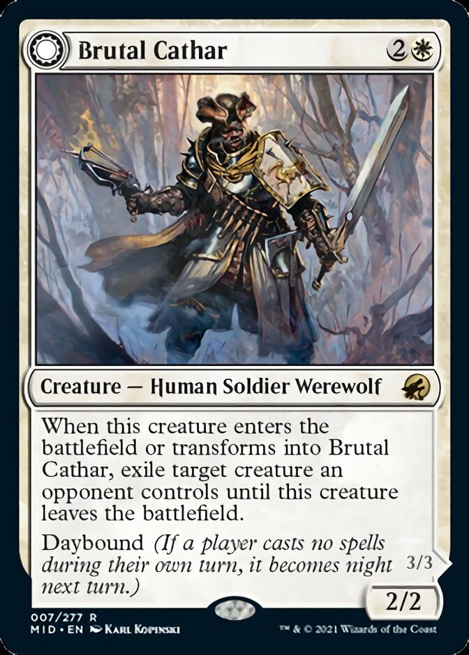 Brutal Cathar // Moonrage Brute [Innistrad: Midnight Hunt] | Gaming Infinity