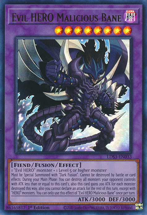 Evil HERO Malicious Bane [LDS3-EN033] Ultra Rare | Gaming Infinity