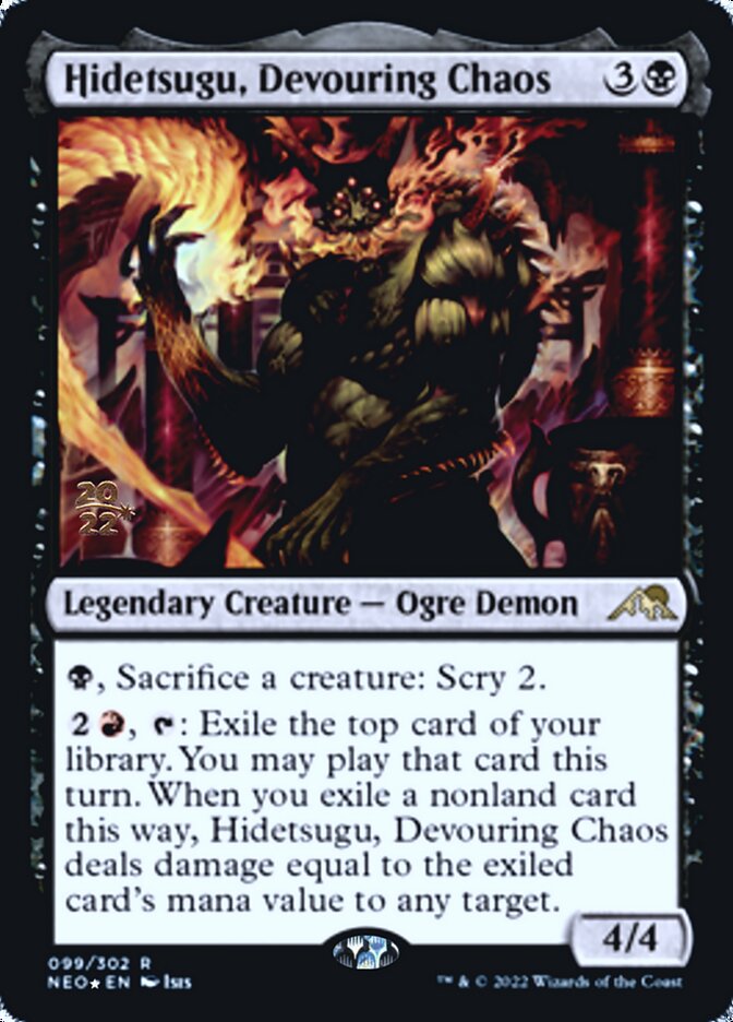 Hidetsugu, Devouring Chaos [Kamigawa: Neon Dynasty Prerelease Promos] | Gaming Infinity