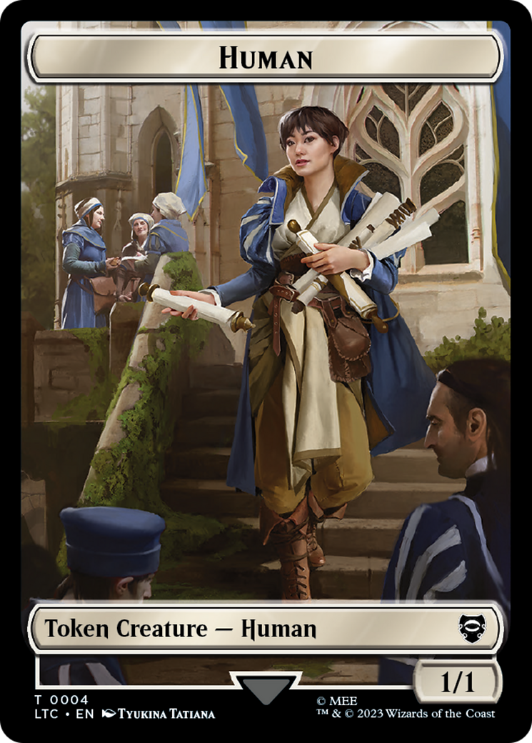 Human Knight // Human Double-Sided Token [The Lord of the Rings: Tales of Middle-Earth Commander Tokens] | Gaming Infinity