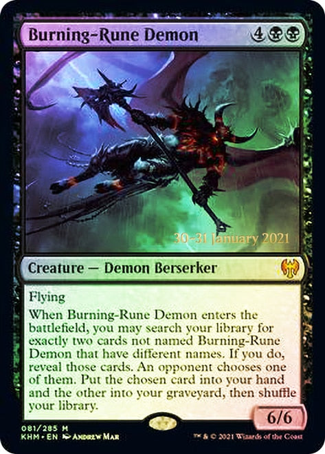 Burning-Rune Demon  [Kaldheim Prerelease Promos] | Gaming Infinity