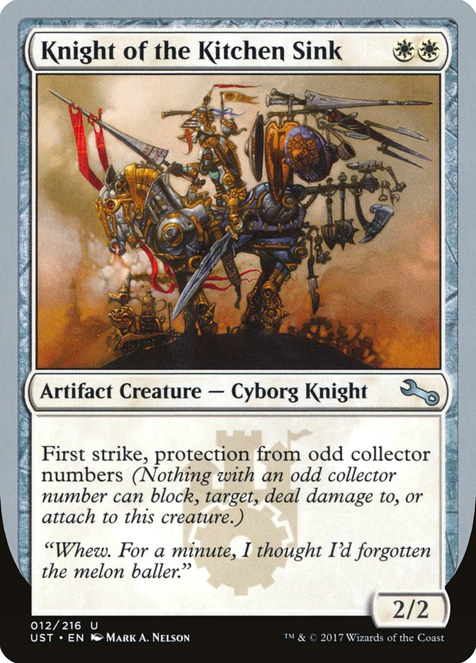 Knight of the Kitchen Sink ("protection from odd collector numbers") [Unstable] | Gaming Infinity