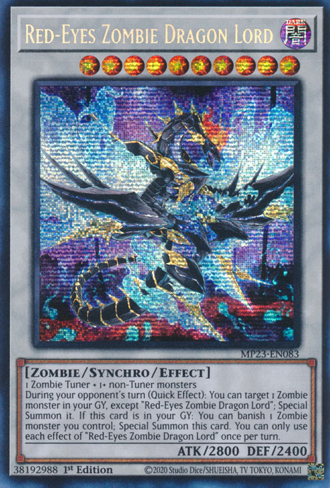 Red-Eyes Zombie Dragon Lord [MP23-EN083] Prismatic Secret Rare | Gaming Infinity