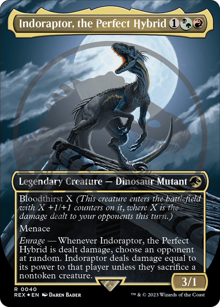 Indoraptor, the Perfect Hybrid Emblem (Borderless) [Jurassic World Collection Tokens] | Gaming Infinity