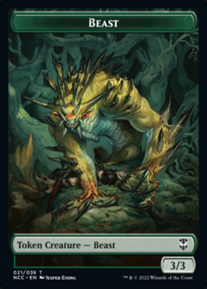 Plant // Beast Double-sided Token [Streets of New Capenna Commander Tokens] | Gaming Infinity