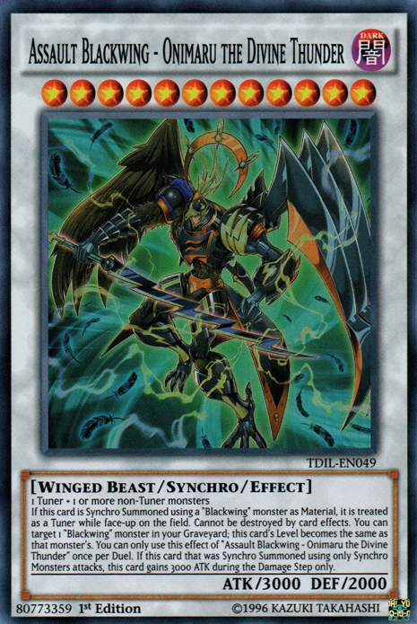 Assault Blackwing - Onimaru the Divine Thunder [TDIL-EN049] Super Rare | Gaming Infinity