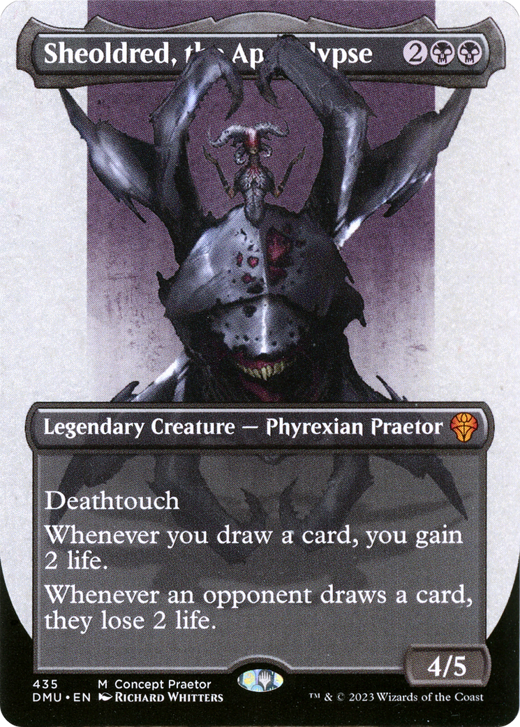 Sheoldred, the Apocalypse (Borderless Concept Praetors) [Phyrexia: All Will Be One] | Gaming Infinity