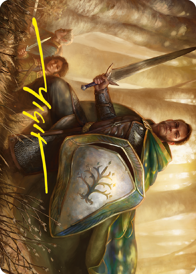 Boromir, Warden of the Tower Art Card (Gold-Stamped Signature) [The Lord of the Rings: Tales of Middle-earth Art Series] | Gaming Infinity