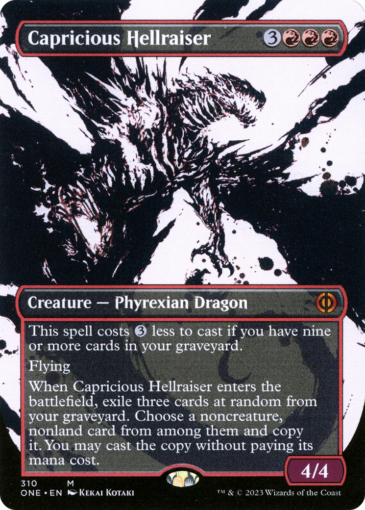 Capricious Hellraiser (Borderless Ichor) [Phyrexia: All Will Be One] | Gaming Infinity