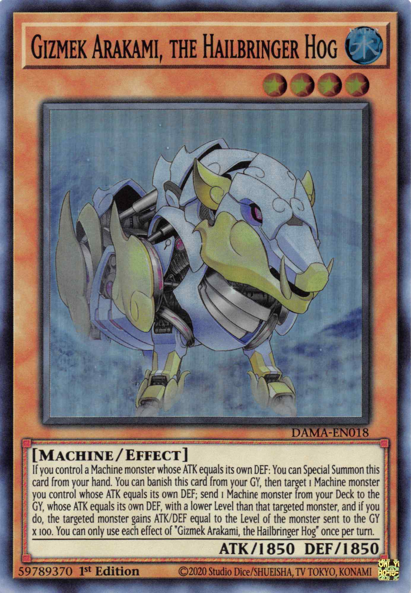 Gizmek Arakami, the Hailbringer Hog [DAMA-EN018] Super Rare | Gaming Infinity