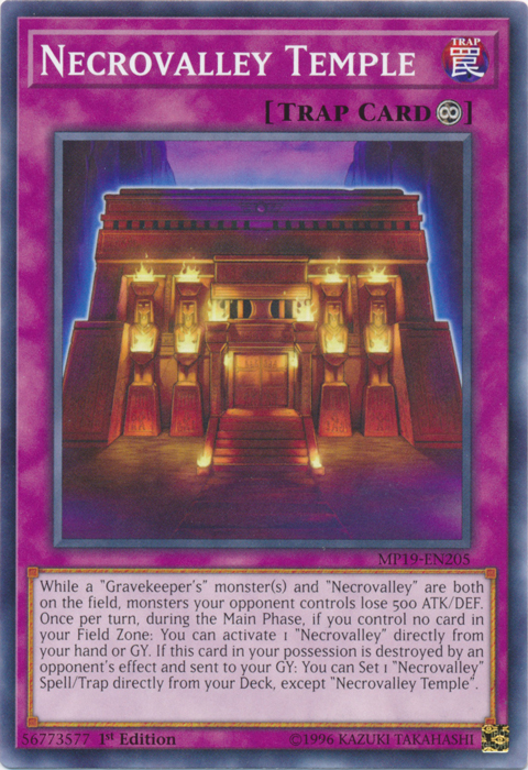 Necrovalley Temple [MP19-EN205] Common | Gaming Infinity