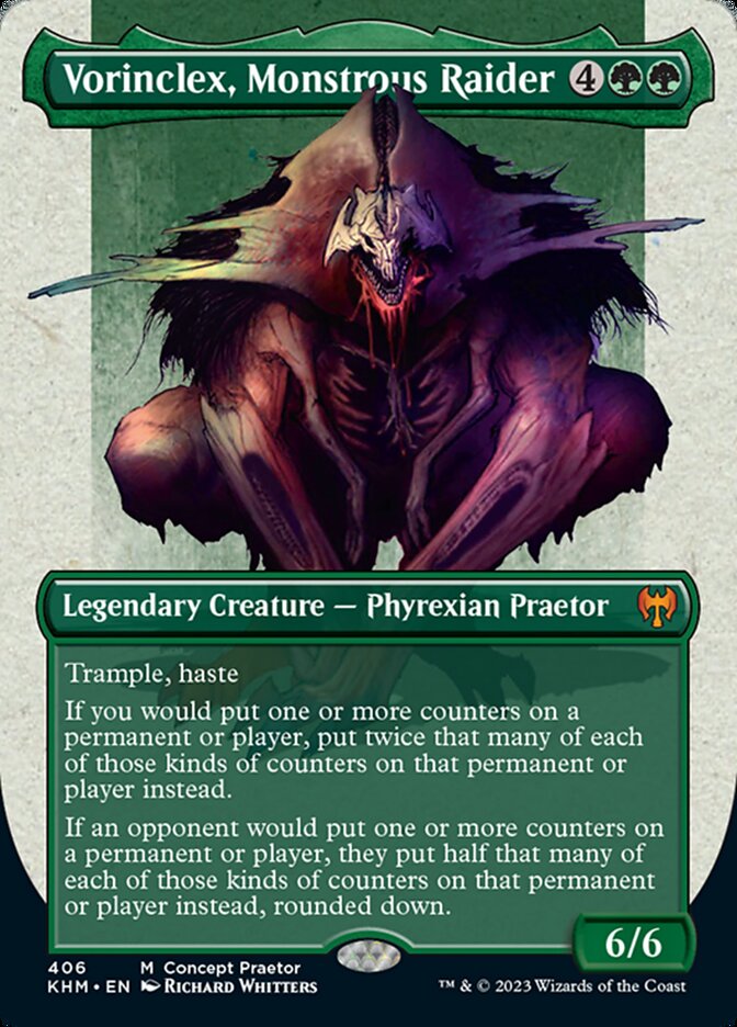 Vorinclex, Monstrous Raider (Borderless Concept Praetors) [Phyrexia: All Will Be One] | Gaming Infinity