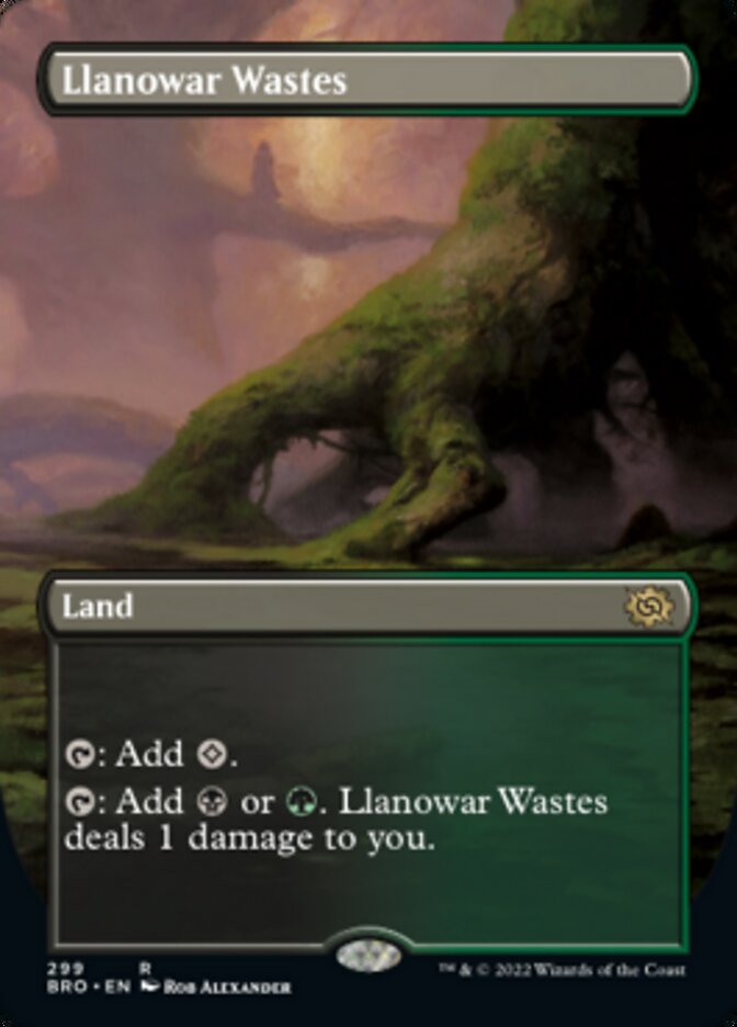 Llanowar Wastes (Borderless Alternate Art) [The Brothers' War] | Gaming Infinity