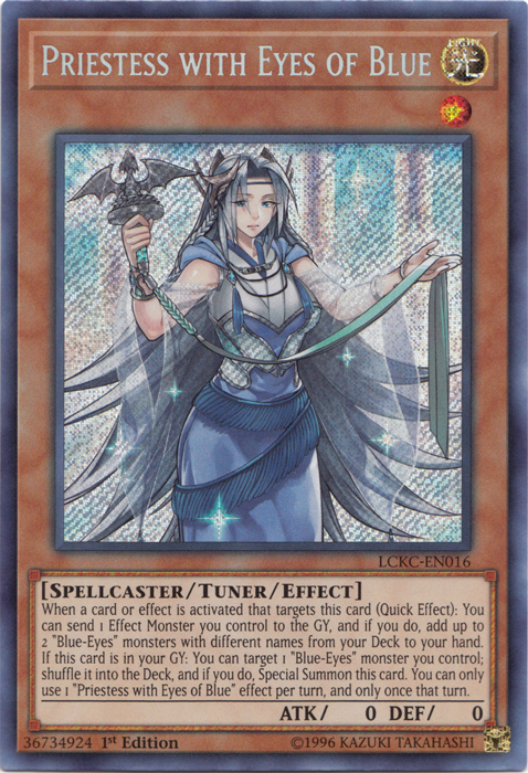 Priestess with Eyes of Blue [LCKC-EN016] Secret Rare | Gaming Infinity