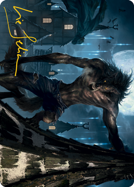 Stalking Predator Art Card (Gold-Stamped Signature) [Innistrad: Midnight Hunt Art Series] | Gaming Infinity