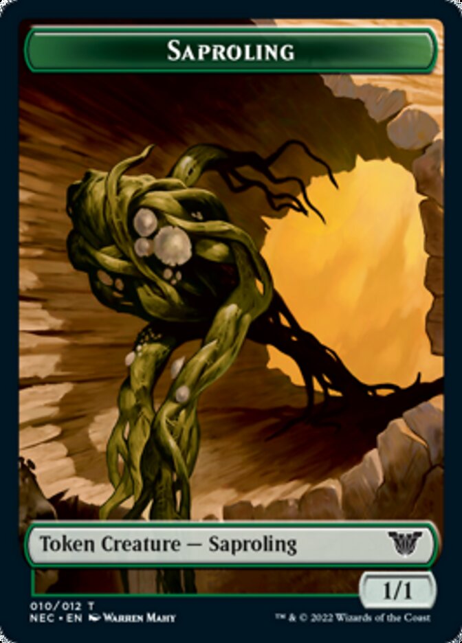 Saproling // Spirit (002) Double-sided Token [Kamigawa: Neon Dynasty Commander Tokens] | Gaming Infinity