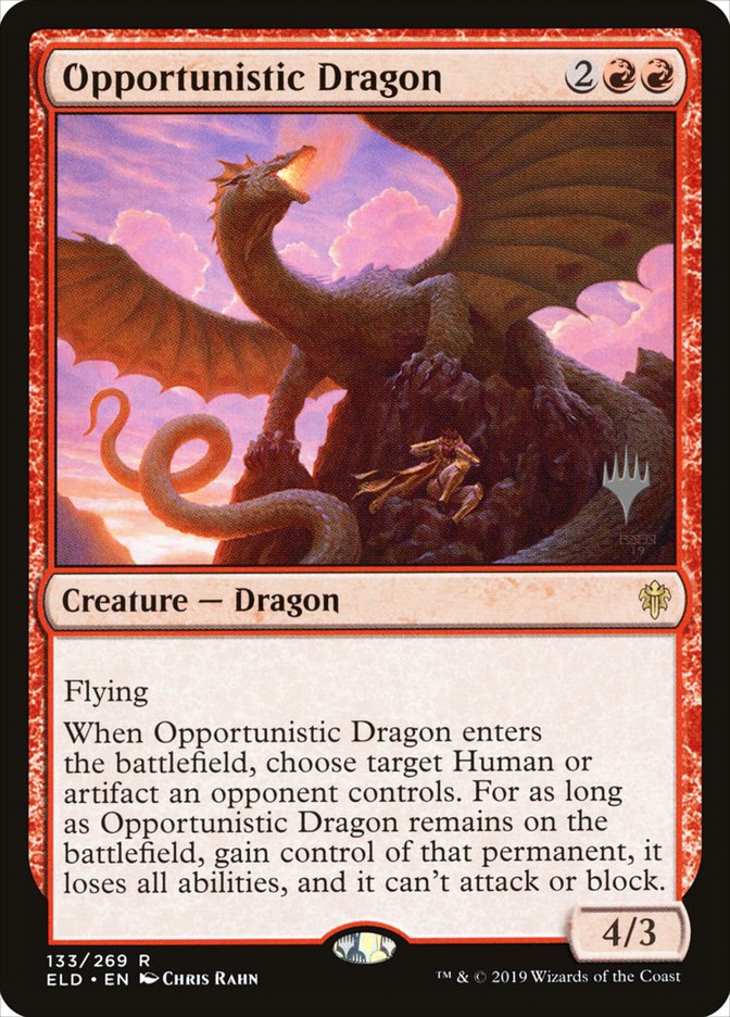 Opportunistic Dragon (Promo Pack) [Throne of Eldraine Promos] | Gaming Infinity