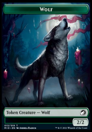 Wolf // Beast (008) Double-sided Token [Innistrad: Midnight Hunt Tokens] | Gaming Infinity